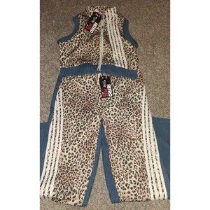Vintage Retro Fox sz 16 leopard, denim 2 piece matching outfit